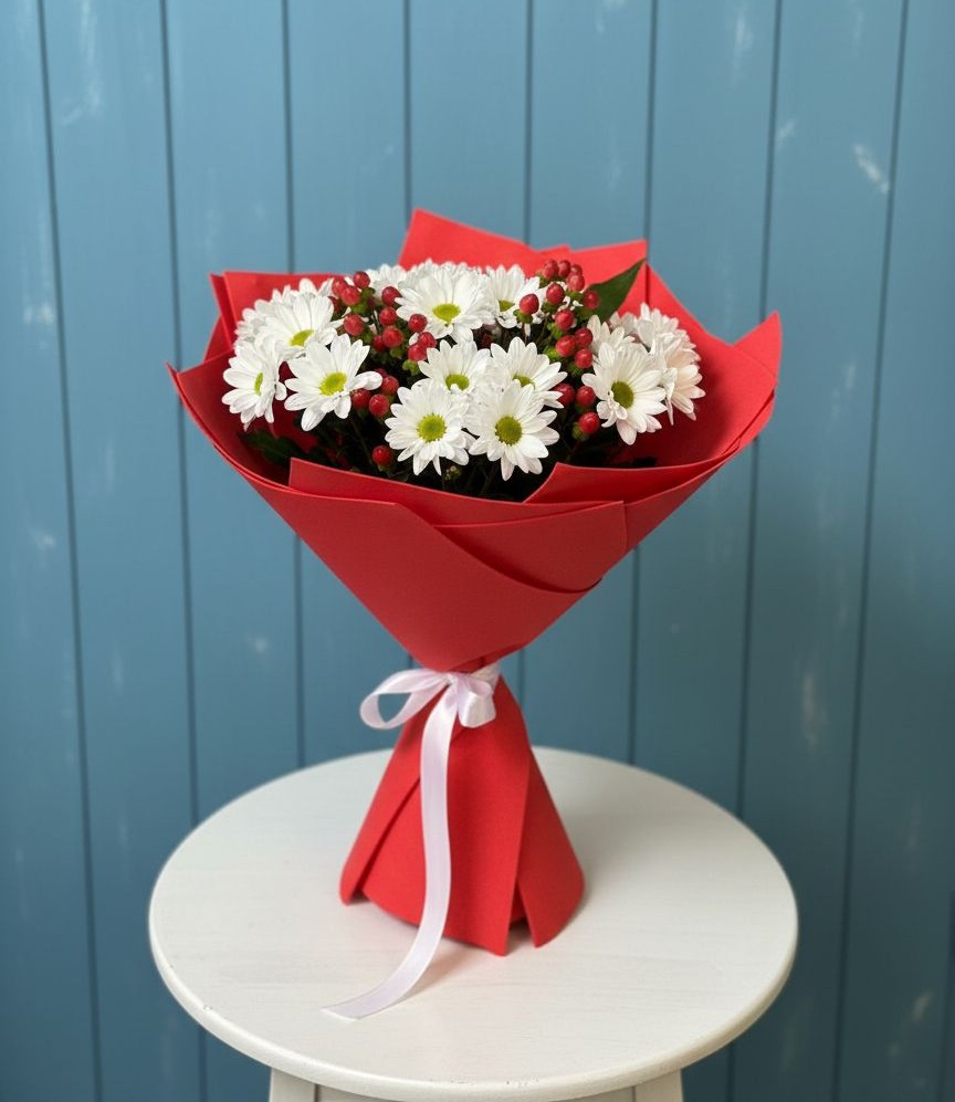 Букет цветов из: Хризантемы в Кирсе