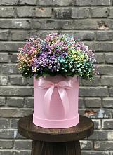 Цветочная композиция из Гипсофила и Розы в шляпной коробке #REPLACE_PRED# Кирсе