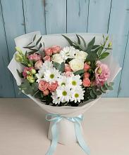 Букет цветов из:  Розы, Лизиантусы и Хризантемы #REPLACE_PRED# Кирсе