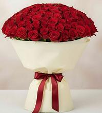 Букет 101 Красная роза Милано в Кирсе