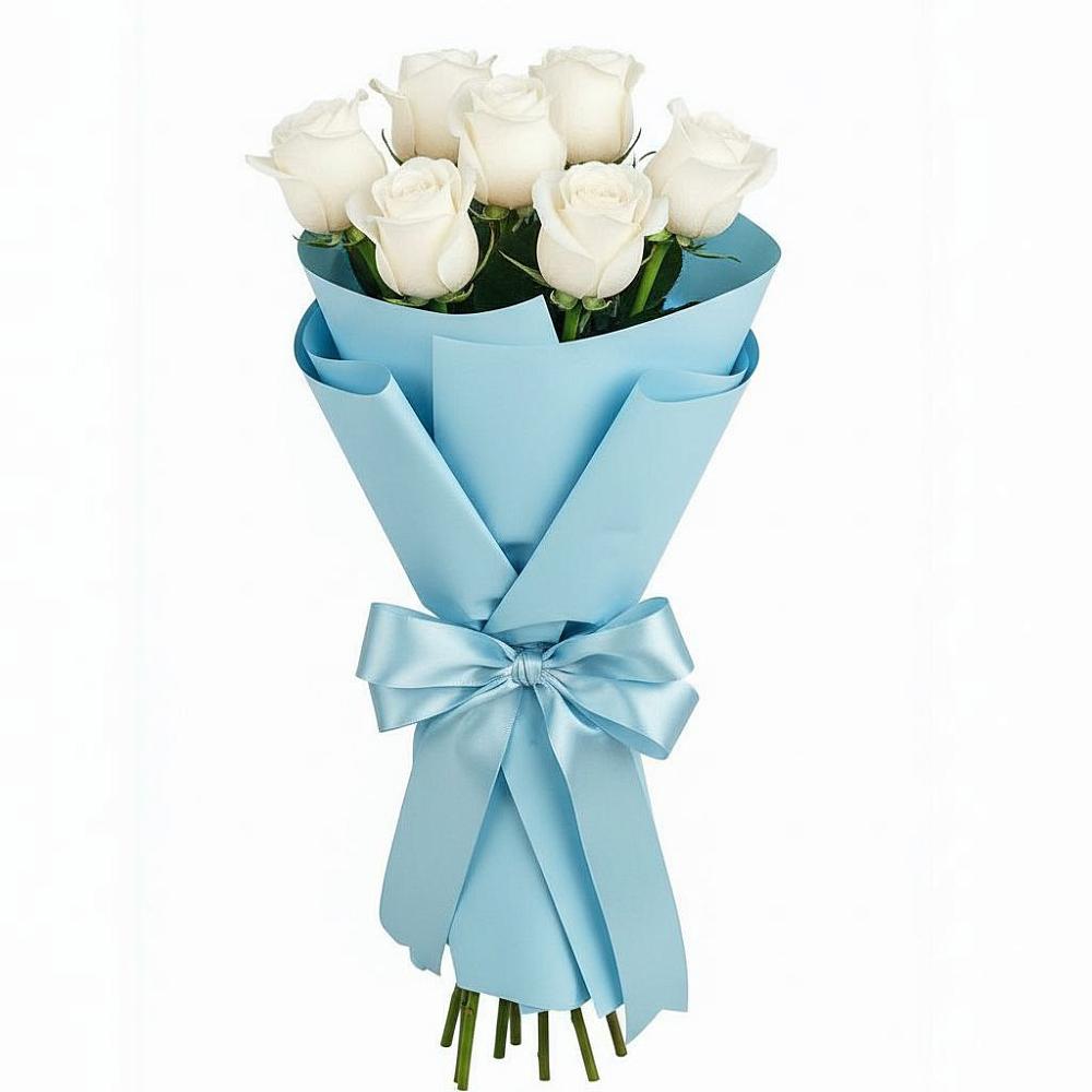 Букет 7 белых роз Проуд в Кирсе