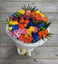 Букет цветов из:  Розы и Хризантемы в Кирсе