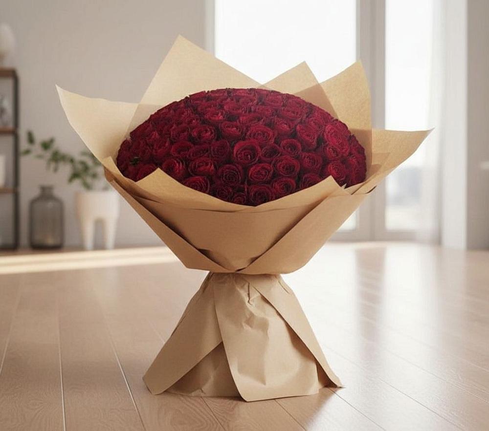 Букет 101 Красная роза в Кирсе